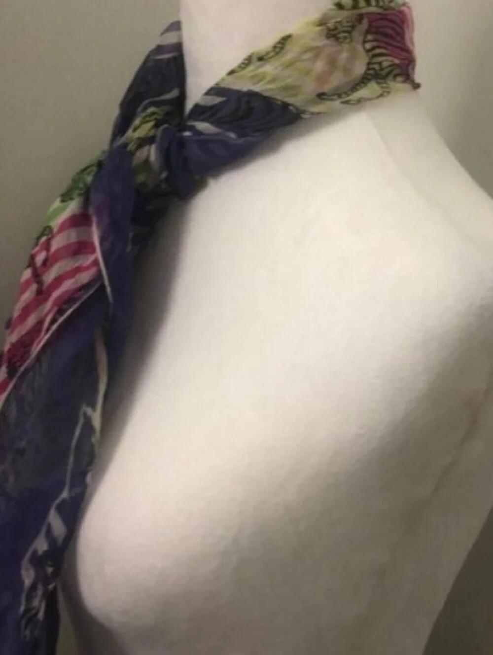 Vintage 1960s 1970s Psychedelic Lightweight Striped Zebra Scarf One Size